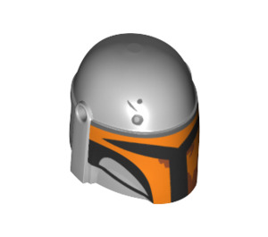 LEGO Helmet with Sides Holes with Mandalorian Tribe Warrior Orange (66440 / 87610)