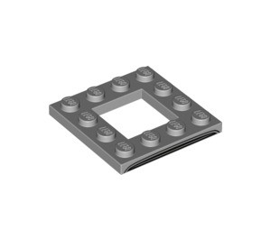 LEGO Medium Stone Gray Plate 4 x 4 with 2 x 2 Open Center with Lines (64799 / 100674)