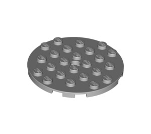 LEGO Medium Stone Gray Plate 6 x 6 Round with Pin Hole (11213)