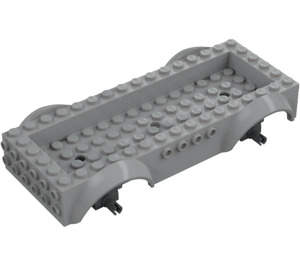 LEGO Vehicle Base 8 x 16 x 2.5 with Dark Stone Gray Wheel Holders with 3 Holes (18937)