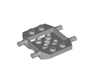 LEGO Medium Stone Gray Wheels Holder 4 x 4 x 2/3 with Hole (24326)
