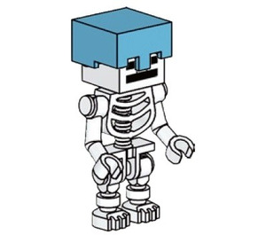 LEGO Minecraft Skeleton with Diamond Helmet Minifigure