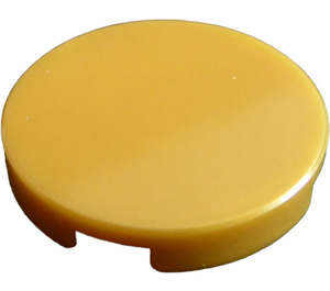 LEGO Pearl Gold Tile 2 x 2 Round with Bottom Stud Holder (14769)