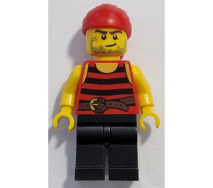 LEGO Pirates Chess Set Pirate with Black and Red Stripes Shirt with Red Bandana and Black Legs Minifigure