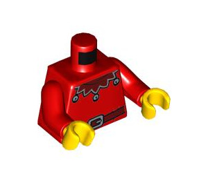 LEGO Minifig Torso with Dark Red Belt and Collar with Jingle Bells (973 / 76382)