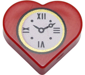 LEGO Red Tile 1 x 1 Heart with Clock (39739 / 49374)