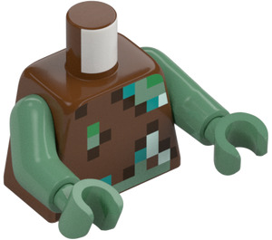 LEGO Reddish Brown Drowned Zombie Minifig Torso (973 / 76382)