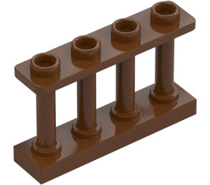 LEGO Reddish Brown Fence Spindled 1 x 4 x 2 with 4 Top Studs (15332)