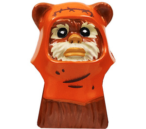 LEGO Wicket Ewok Head with Tan Face and Wrinkled Hood (103557)