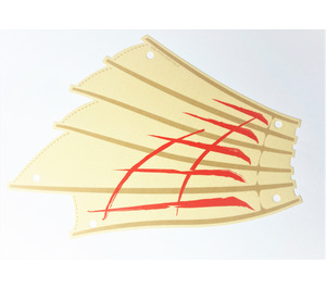 LEGO Tan Cloth Sail with Dark Tan and Red Lines (Left)