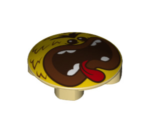 LEGO Plate 2 x 2 Round with Rounded Bottom with Troll face / tongue (2654 / 67114)