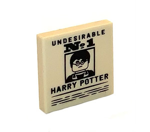 LEGO Tan Tile 2 x 2 with Undesirable No. 1 Harry Potter with Groove (3068 / 100175)