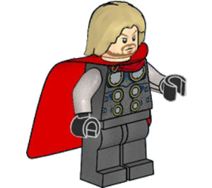 LEGO Thor with Pearl Dark Gray Suit and Cape with Single Hole Minifigure