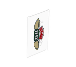 LEGO Glass for Window 1 x 4 x 6 with Central Perk Logo Decoration (6202)