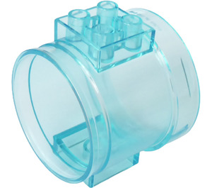LEGO Transparent Light Blue Cylinder Tube Straight (49736)
