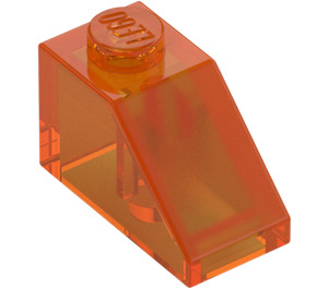 LEGO Transparent Orange Slope 1 x 2 (45°) (3040 / 6270)