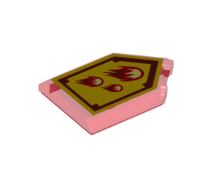 LEGO Transparent Red Tile 2 x 3 Pentagonal with Incinerate Power Shield (22385 / 24594)