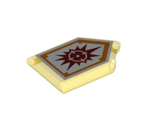 LEGO Transparent Yellow Tile 2 x 3 Pentagonal with Target Blaster Power Shield (22385 / 24330)