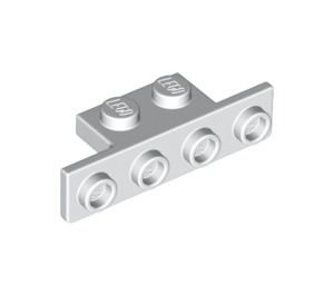 LEGO White Bracket 1 x 2 - 1 x 4 with Rounded Corners and Square Corners (28802)