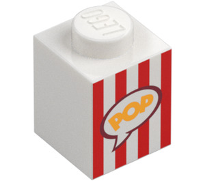 LEGO Brick 1 x 1 with 'POP' in speech bubble (33466 / 43156)