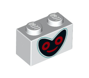 LEGO Brick 1 x 2 with Heart Face with Bottom Tube (3004 / 57466)
