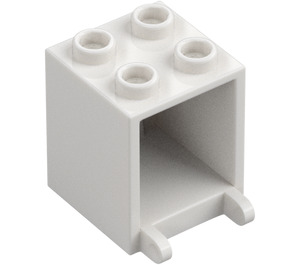 LEGO White Container 2 x 2 x 2 with Recessed Studs (4345 / 30060)