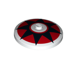 LEGO Dish 4 x 4 with Black Star on Red Circle (Solid Stud) (3960 / 36210)