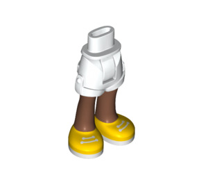 LEGO Hip with Rolled Up Shorts with Yellow shoes with Thick Hinge (35556 / 35557)