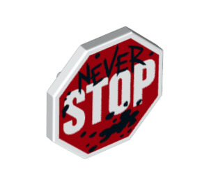 LEGO Octagonal Shield with ‘NEVER STOP’ Sign (44156)