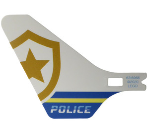 LEGO Plastic Tail (Fin) for Flying Helicopter with 'POLICE' and Police Badge (69608)