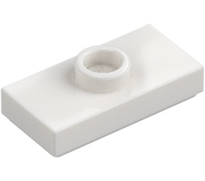 LEGO White Plate 1 x 2 with 1 Stud (with Groove and Bottom Stud Holder) (15573 / 78823)