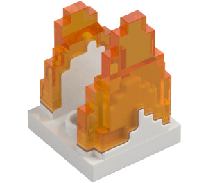 LEGO Plate 2 x 2 with Marbled Transparent Orange Fire (41685)