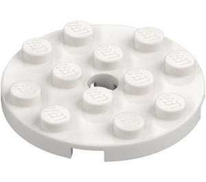 LEGO White Plate 4 x 4 Round with Hole and Snapstud (60474)