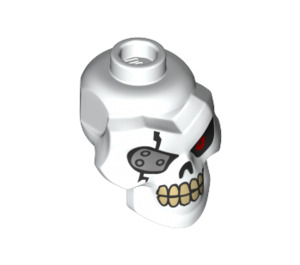 LEGO White Skull Head with Red Left Eye and Silver Eyepatch (43693 / 44941)