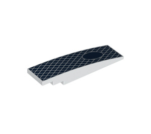 LEGO Slope 2 x 8 Curved with Dark Blue Diamond Grid and Oval (42918 / 66884)