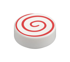 LEGO Tile 1 x 1 Round with Red Swirl (14184 / 100797)