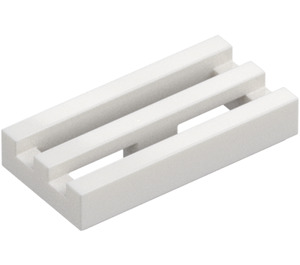 LEGO White Tile 1 x 2 Grille (with Bottom Groove) (2412 / 30244)