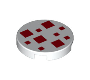 LEGO Tile 2 x 2 Round with Red Squares with Bottom Stud Holder (14769 / 66985)