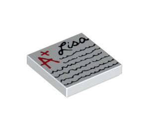 LEGO Tile 2 x 2 with 'A+’, ‘Lisa’ and Text Lines with Groove (3068 / 16789)