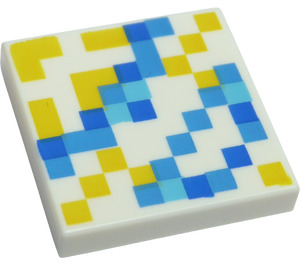 LEGO Tile 2 x 2 with Minecraft White Glazed Terracotta with Groove (3068)
