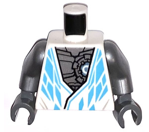 LEGO White Torso with Silver Robot Chest and Medium Azure Diamond (973 / 76382)