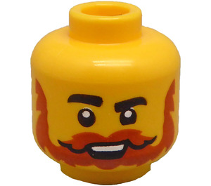 LEGO Head with Dark Orange Moustache and Beard (Recessed Solid Stud) (3274 / 103184)