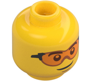 LEGO Head with Orange Sunglasses (Recessed Solid Stud) (3626 / 73906)