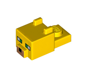 LEGO Yellow Minecraft Ocelot Head (24007 / 66983)