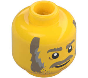 LEGO Yellow Old Fishing Store Fisherman Minifigure Head (Recessed Solid Stud) (3626 / 35724)