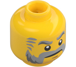 LEGO Yellow Soldiers Fort Governor Minifigure Head (Recessed Solid Stud) (3626 / 19407)