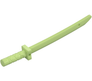 LEGO Yellowish Green Sword with Square Guard and Capped Pommel (Shamshir) (21459)