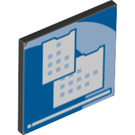 LEGO Roadsign Clip-on 2 x 2 Square with Computer Screen with Blue Squares with Open 'O' Clip (15210 / 67432)