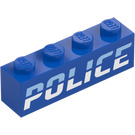 LEGO Brick 1 x 4 with Slanted 'POLICE' Logo (1414 / 3010)