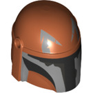 LEGO Helmet with Sides Holes with Mandalorian Warrior Gray and Black (66554 / 87610)